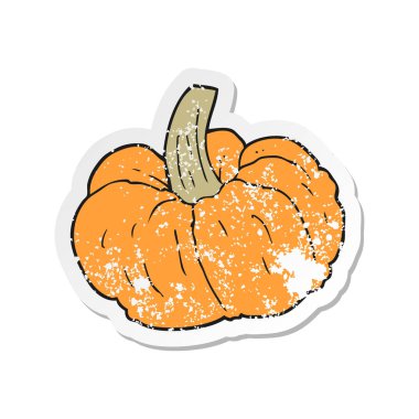 Retro etiket bir karikatür kabak sıkıntılı