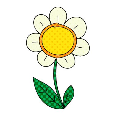 çizgi roman tarzı ilginç karikatür papatya