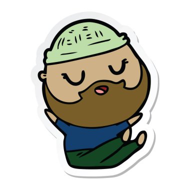 sakallı bir çizgi film adam etiketi