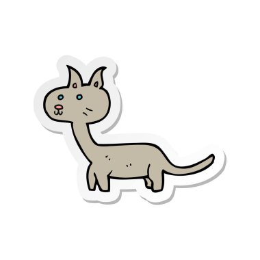 etiket bir karikatür kedi