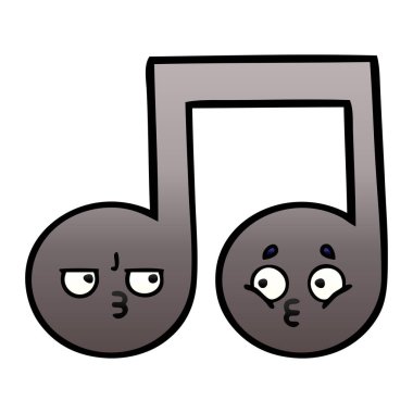 bir nota degrade gölgeli karikatür