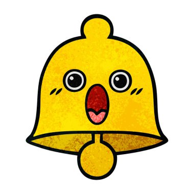 Retro grunge doku karikatür bir çan