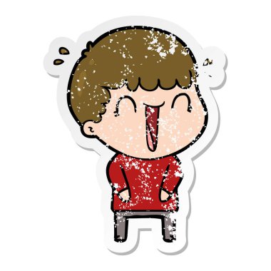 gülünecek bir çizgi film adamın sıkıntılı etiket