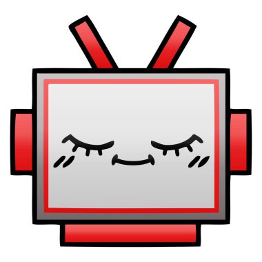 Degrade gölgeli karikatür bir robot baş