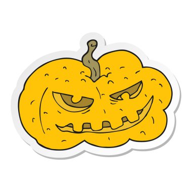 etiket bir karikatür Cadılar Bayramı Balkabağı