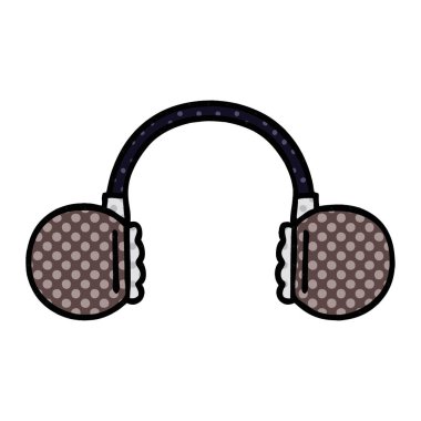 çizgi roman tarzı karikatür bir retro kulaklık