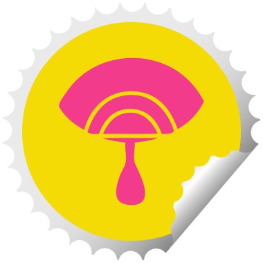 dairesel peeling etiket karikatür bir ağlayan göz