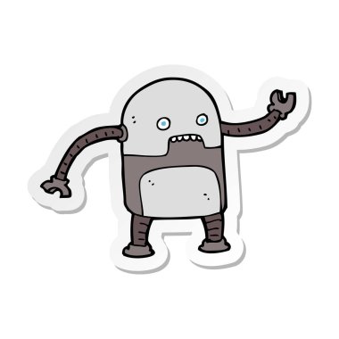komik karikatür robot Sticker