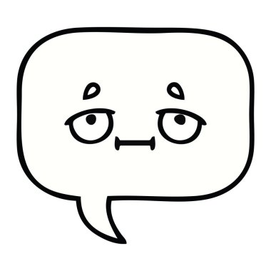 sevimli çizgi bir konuşma balonu