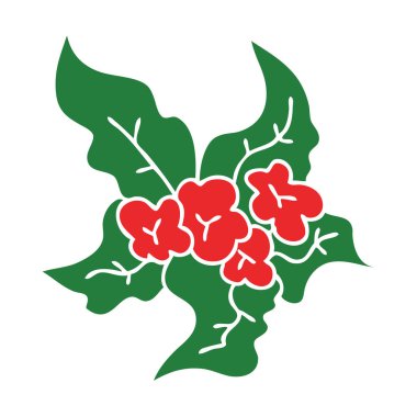 ilginç karikatür Noel çiçek el çekilmiş