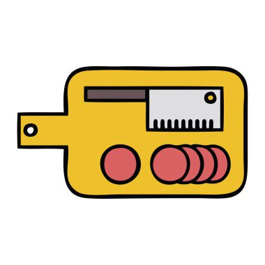 doğrama kurulu bir et sevimli çizgi