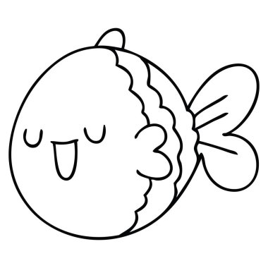 çizim için ilginç çizgi film balık