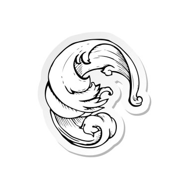 bir geleneksel el çekilmiş çiçek girdap etiket