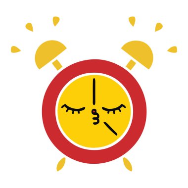 düz renk retro karikatür çalar saat