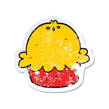 bir çizgi film pastası sıkıntılı etiket