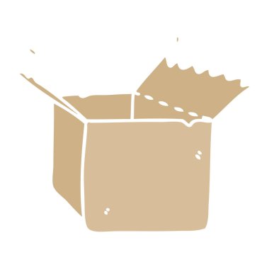 ilginç elle çizilmiş karikatür açık kutu