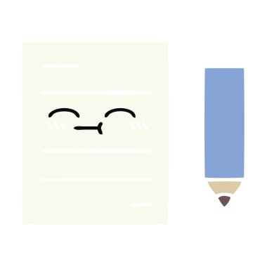 düz renk retro çizgi film test kağıt