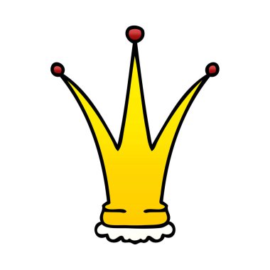 Degrade ilginç karikatür altın taç gölgeli