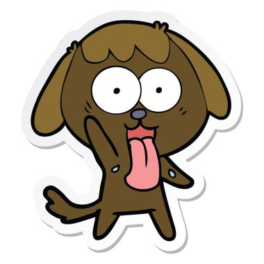 sevimli çizgi köpek etiket