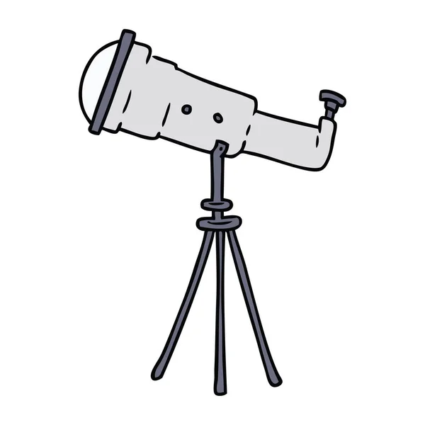 Нарисованные Вручную Мультяшные Каракули Большого Телескопа — стоковый вектор