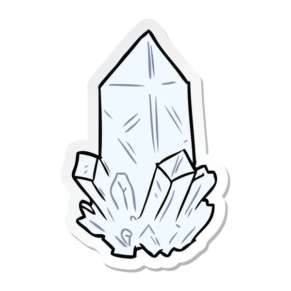 Sticker of a cartoon quartz crystal — Stock Vector