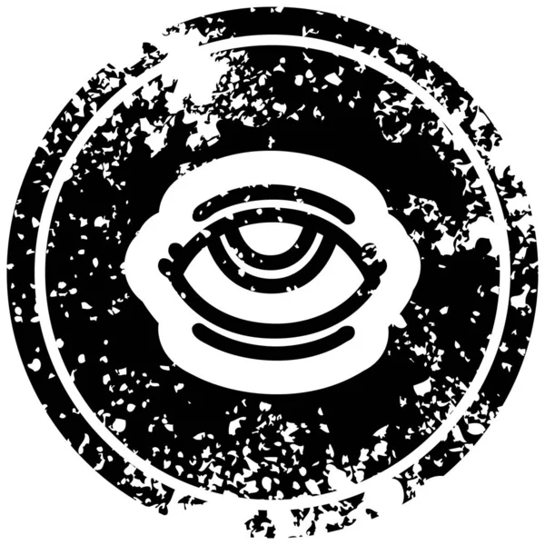 Simbolo dell'occhio icona angosciata — Vettoriale Stock