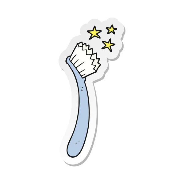 Sticker of a cartoon tooth brush — Stock Vector