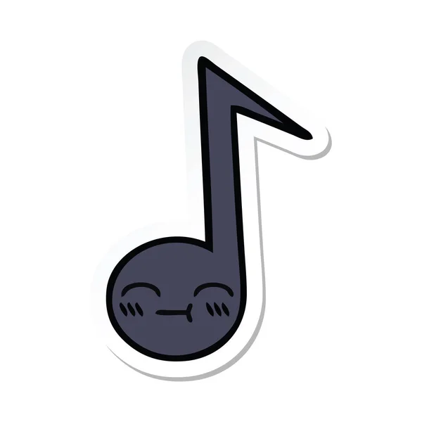 Pegatina de una nota musical de dibujos animados lindo — Vector de stock