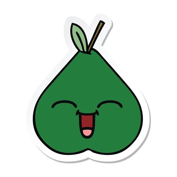 Sticker voor een leuke cartoon-pear — Stockvector