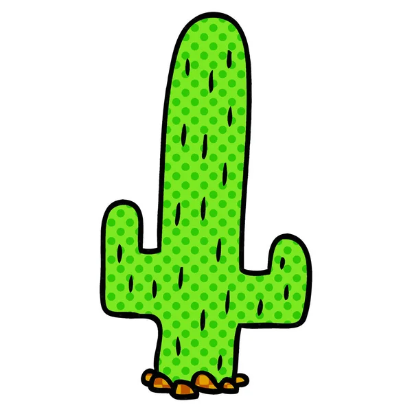 Garabato Dibujado Mano Cactus — Vector de stock