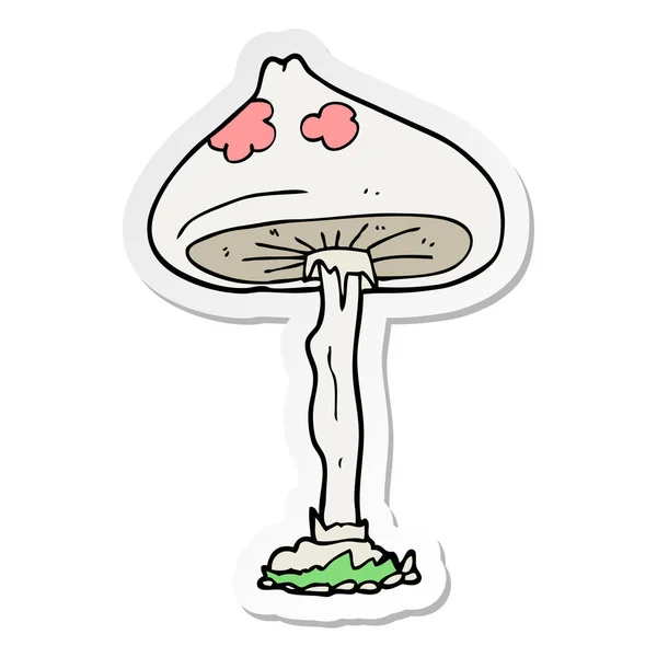 Sticker Cartoon Mushroom — Stock Vector