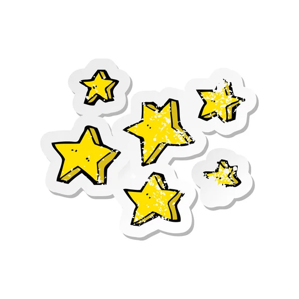 Adesivo Angustiado Retro Desenho Animado Estrelas — Vetor de Stock