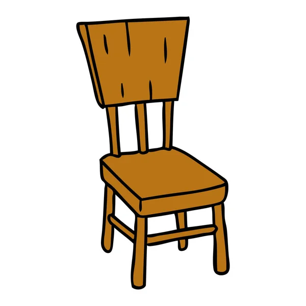 Gribouillage Dessin Animé Dessiné Main Une Chaise Bois — Image vectorielle