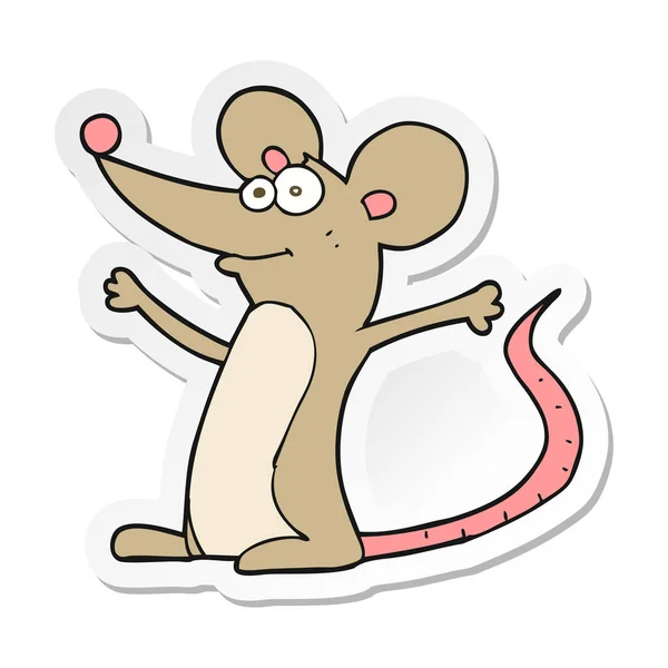 Aufkleber Einer Cartoon Maus — Stockvektor