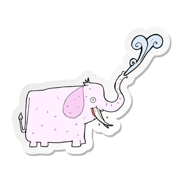 Etiqueta de um elefante feliz de desenho animado —  Vetores de Stock