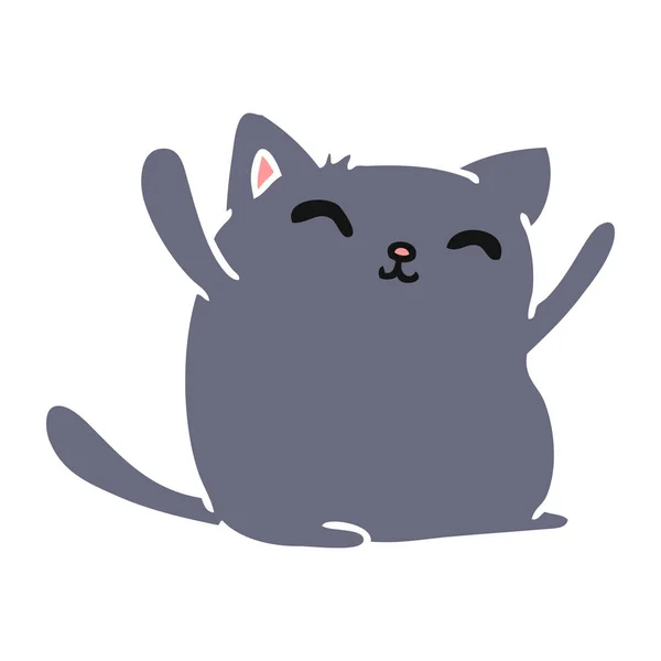 Desenho animado de gato kawaii bonito — Vetor de Stock