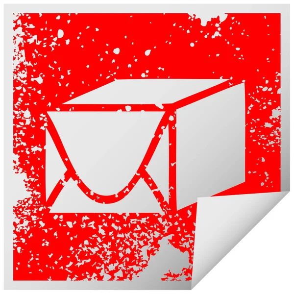 Quadratisch abblätternde Aufkleber Symbol Papierpaket — Stockvektor