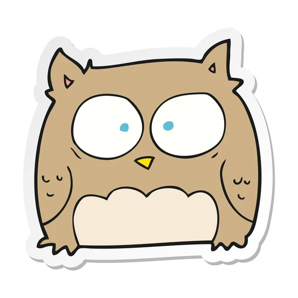 Sticker Cartoon Owl — Stock Vector