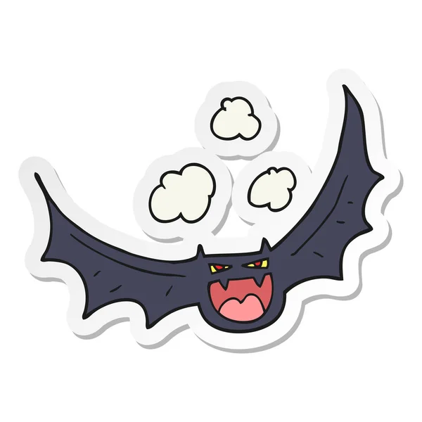 Autocollant d'un dessin animé chauve-souris halloween — Image vectorielle