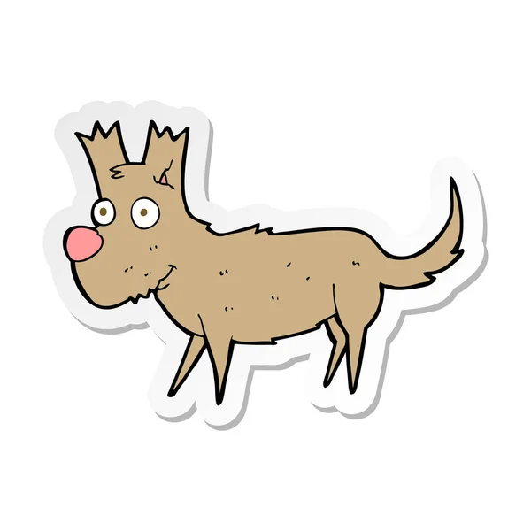 Etiqueta Desenho Animado Pequeno Cão Bonito — Vetor de Stock