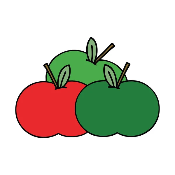 Roztomilý kreslený jablka — Stockový vektor
