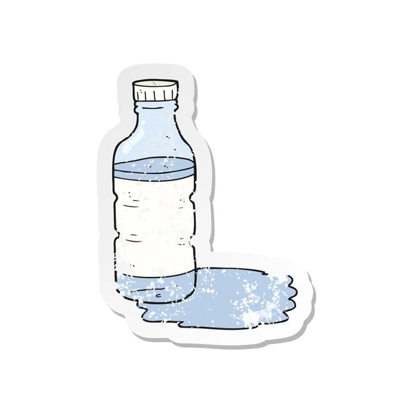 Retro Distressed Sticker Cartoon Water Bottle — Stock Vector