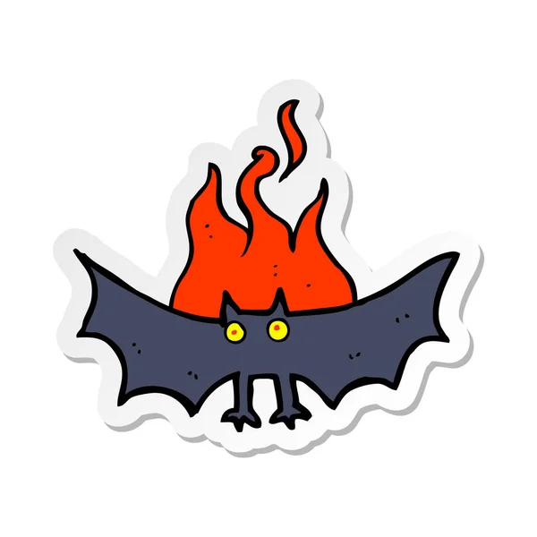 Sticker Van Een Cartoon Spooky Vampier Vleermuis — Stockvector