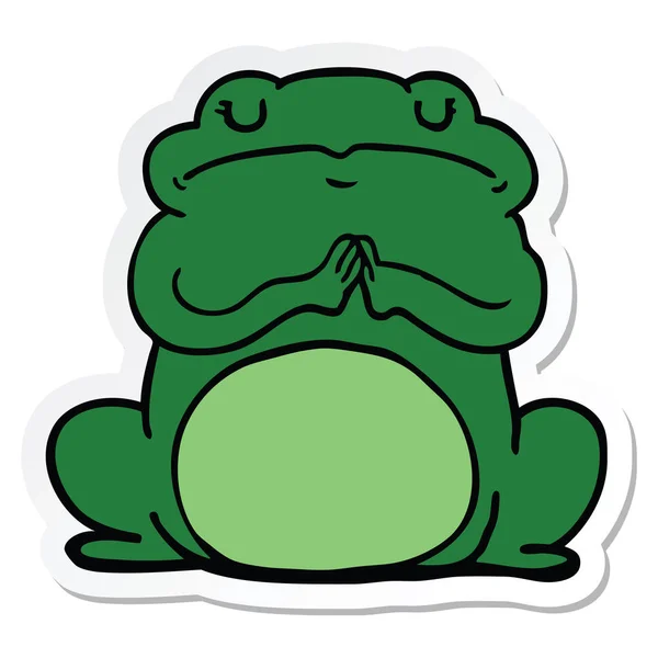 卡通傲慢的青蛙贴纸 — 图库矢量图片