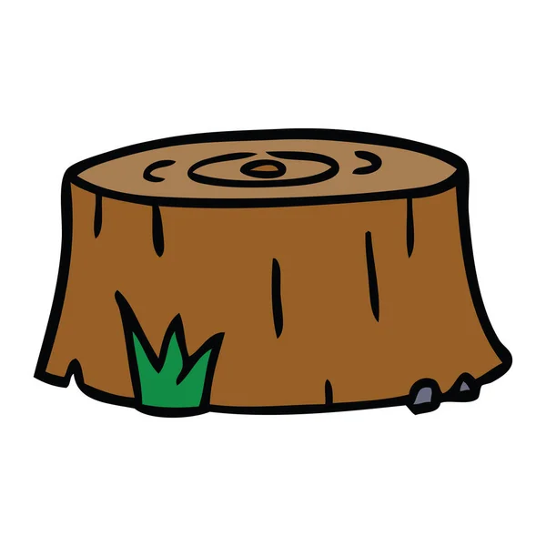 Garabato de dibujos animados de un tronco de árbol — Vector de stock