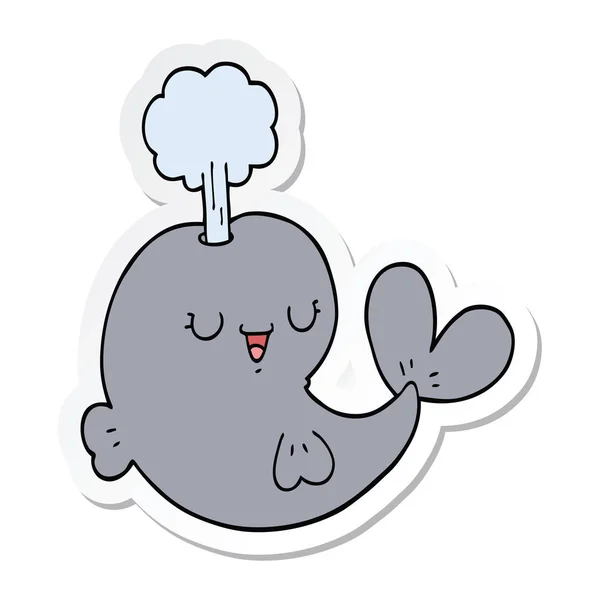 Sticker Cartoon Whale — Stock Vector