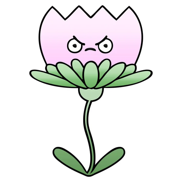 Degrade gölgeli karikatür çiçek — Stok Vektör