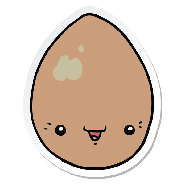 Nálepka kreslený vejce — Stockový vektor