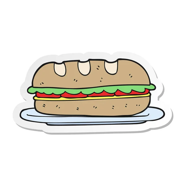 Sticker Cartoon Sub Sandwich — Stock Vector