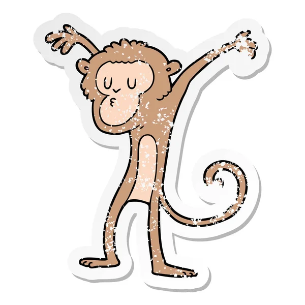 Desenhos Animados Macaco Bonito Dirigindo Carro Corrida Vintage